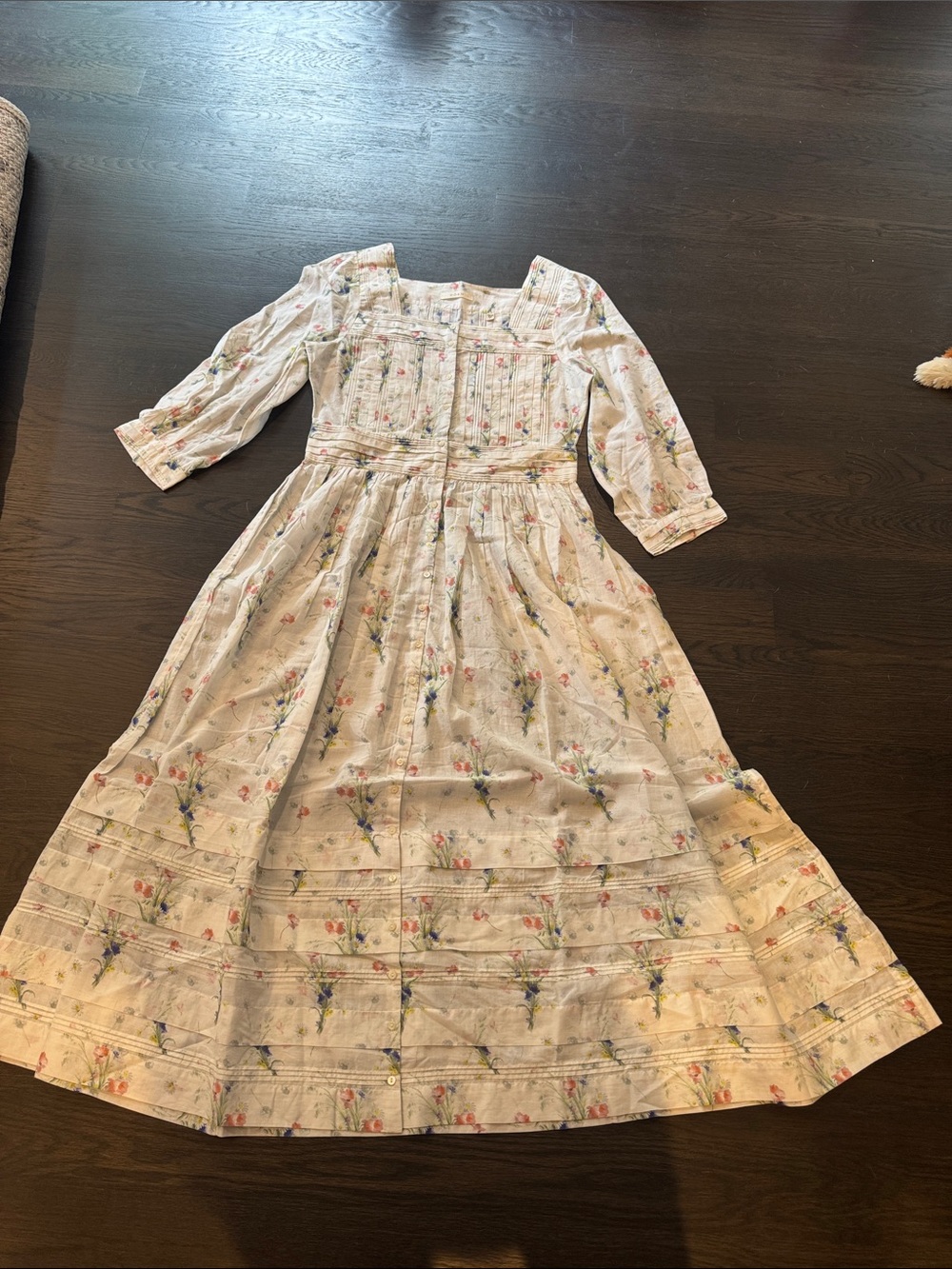 Doen Cream Floral cotton Dress